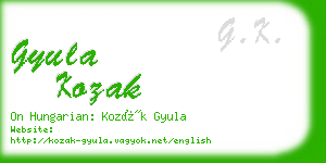 gyula kozak business card